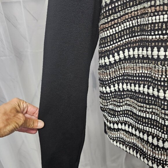 Chico's Black Gray Knit Boho Cardigan Sweater Size 2 (L) - Picture 3 of 14